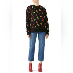 MSGM black patches sweatshirt size small